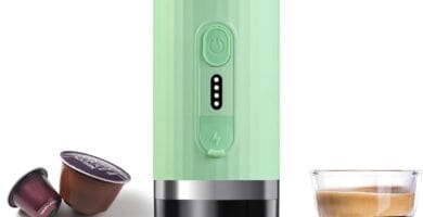 Portable Espresso Maker, Wireless Self-heating, Mini Coffee Maker, 80ml Water Tank, Ground Coffee Compatible with Nespresso & Dolce Gusto for Travel, Camping, Hiking, Office (Green)