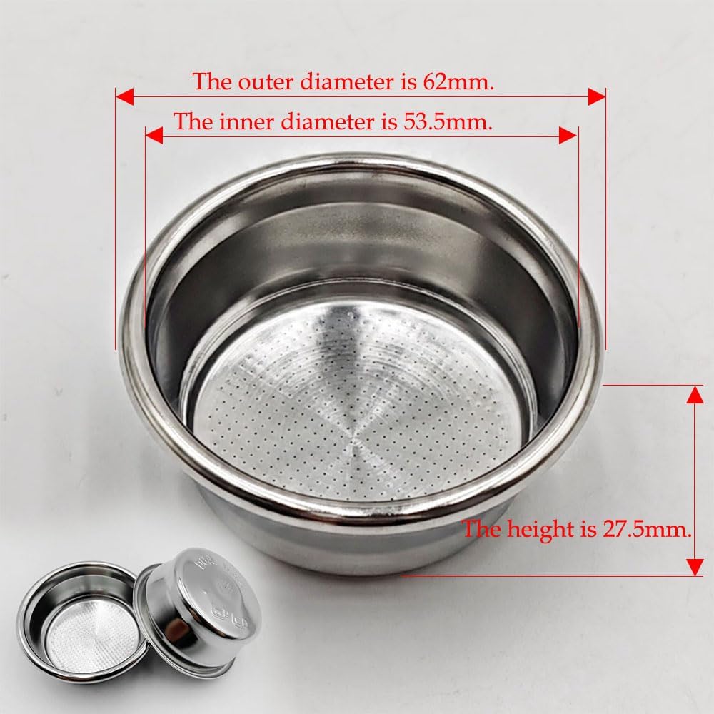 54mm Double-Layer Pressurized Coffee Basket Filter, Stainless Steel Espresso Machine Filter Compatible For Breville 820/840/870/875/878/879/880/450/550/Solis 1170/1019/980.09