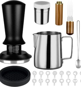 23Pcs Espresso Accessories, 51mm Coffee Espresso Tamper Kit, Espresso Machine Accessories Set, with Espress Stirrer | 350ml Milk Pitcher | Coffee Powder Dispenser | Latte Art Kit for Espresso Machine 23Pcs Espresso Accessories, 51mm Coffee Espresso Tamper Kit, Espresso Machine Accessories Set, with Espress Stirrer | 350ml Milk Pitcher | Coffee Powder Dispenser | Latte Art Kit for Espresso Machine
