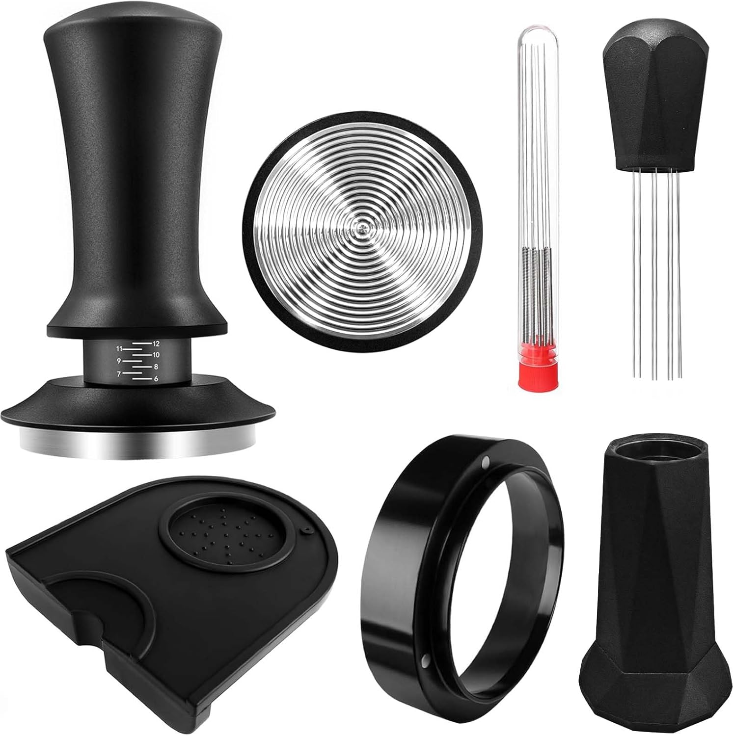 Espresso Tamper, Coffee Tamper with Espresso Distribution Tool, Espresso Tamper Mat, Espresso Dosing Funnel, Espresso Accessories, Wdt Tool Espresso, 51mm Espresso Tamper for Espresso Coffee Machine Espresso Tamper, Coffee Tamper with Espresso Distribution Tool, Espresso Tamper Mat, Espresso Dosing Funnel, Espresso Accessories, Wdt Tool Espresso, 51mm Espresso Tamper for Espresso Coffee Machine