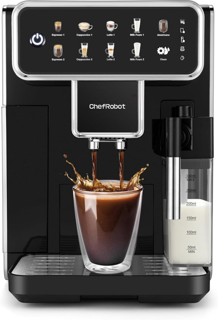 Automatic Espresso Machine Coffee Maker 12 Cup with Grinder Cappuccino Latte Americano Machine with Milk Frother for Home/Office (Black) Automatic Espresso Machine Coffee Maker 12 Cup with Grinder Cappuccino Latte Americano Machine with Milk Frother for Home/Office (Black)