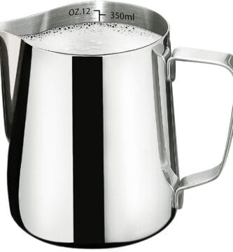Milk Frothing Pitcher-Measurement on the Inside, Frothing pitcher, Coffee Pitcher Perfect for Espresso Machines, Stainless Steel Milk Frother Cup for Latte Art(12oz/350ml). Milk Frothing Pitcher-Measurement on the Inside, Frothing pitcher, Coffee Pitcher Perfect for Espresso Machines, Stainless Steel Milk Frother Cup for Latte Art(12oz/350ml).