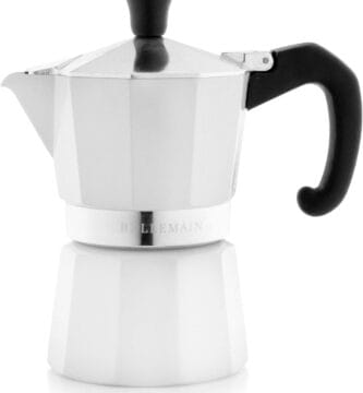 Bellemain Stovetop Espresso Maker Moka Pot (White, 3 Cup)
