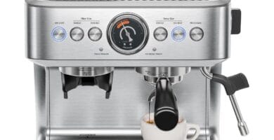 Chefman Crema Supreme 15 Bar Espresso Machine with Milk Frother, Barista Steam Wand, Professional Coffee Maker with Coffee Grinder, 30 Grind Settings, 3L Removable Water Tank – Stainless Steel