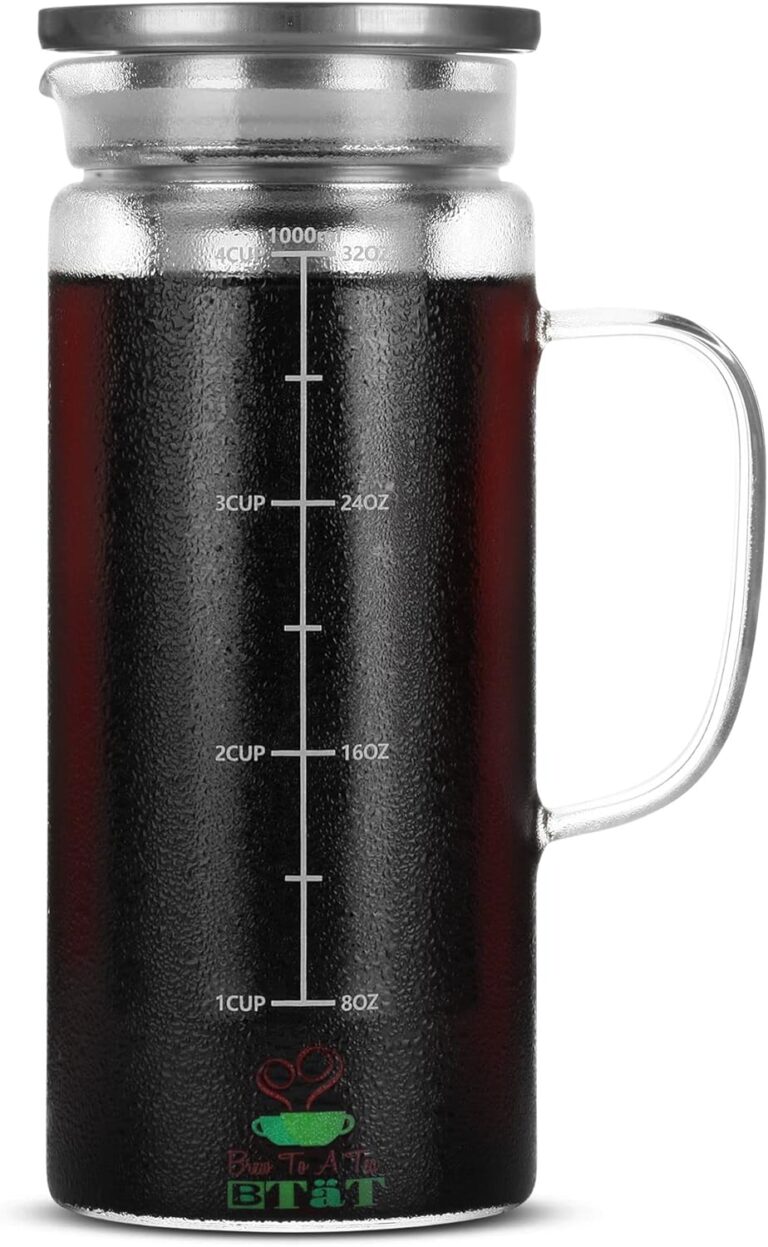 BTaT- Cold Brew Coffee Maker, Iced Coffee Maker, 1 Quart, 32 oz, Iced Tea Maker, Cold Brew Maker, Tea Pitcher, Coffee Accessories, Iced Tea Pitcher, Cold Brew System, Cold Brew Pitcher