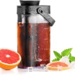 IKAPE 33.8oz Cold Brew Coffee Maker with Removable Filter, Leak-proof Spout for Iced Coffee, Tea & Flavored Drinks, Space Saving Tritan Pitcher