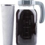 Cold Brew Coffee Maker 64 OZ Mason Jar Cold Brew Pitcher With Infuser 2 Quart Wide Mouth Iced Coffee Maker With Pour Spout Lid And Handle Half Gallon Airtight & Leakproof Pitcher For Fridge