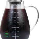 BTaT- Cold Brew Coffee Maker, Iced Coffee Maker, 2 Liter (2 Quart, 64 oz), Iced Tea Maker, Cold Brew Maker, Tea Pitcher, Coffee Accessories, Iced Tea Pitcher, Cold Brew System, Cold Brew Pitcher