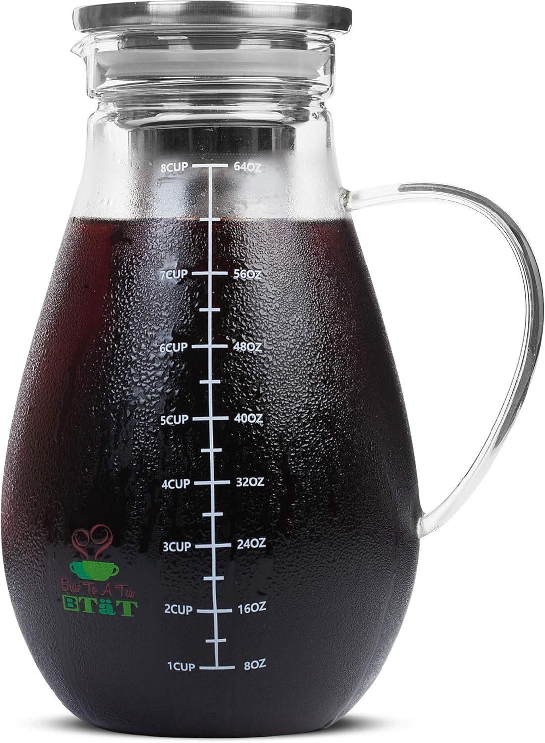 BTaT- Cold Brew Coffee Maker, Iced Coffee Maker, 2 Liter (2 Quart, 64 oz), Iced Tea Maker, Cold Brew Maker, Tea Pitcher, Coffee Accessories, Iced Tea Pitcher, Cold Brew System, Cold Brew Pitcher BTaT- Cold Brew Coffee Maker, Iced Coffee Maker, 2 Liter (2 Quart, 64 oz), Iced Tea Maker, Cold Brew Maker, Tea Pitcher, Coffee Accessories, Iced Tea Pitcher, Cold Brew System, Cold Brew Pitcher