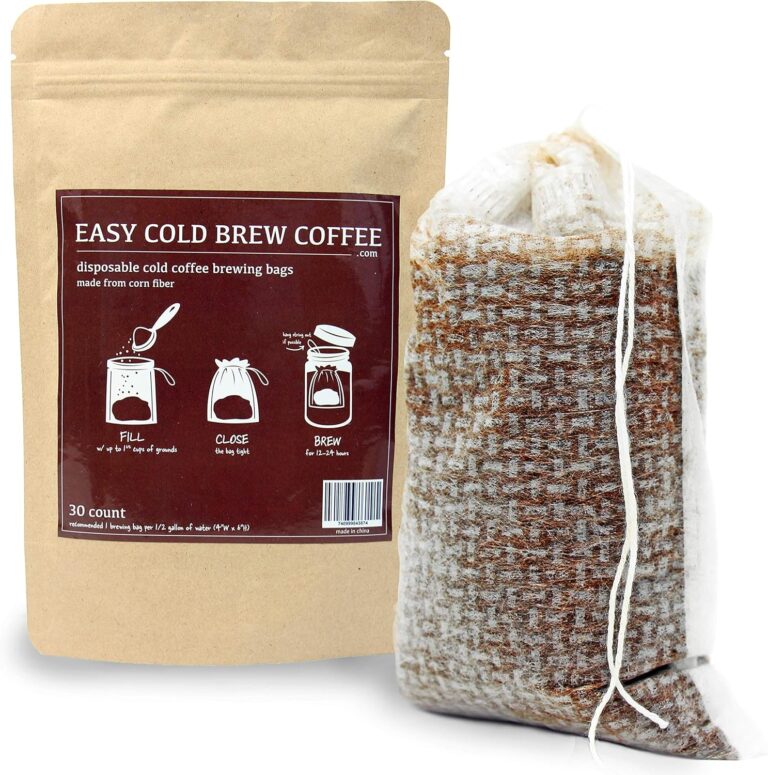 No Mess Cold Brew Coffee Filters – Easy, Single Use Filter Sock Packs, Disposable, Biodegradable Fine Mesh Brewing Bags for Concentrate, French/Cold Press Kit, Hot Tea in Mason Jar or Pitcher