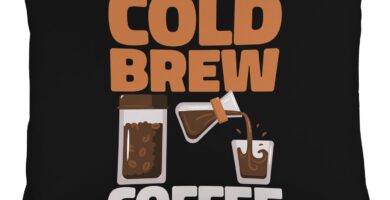 Powered By Cold Brew Coffee Iced Coffee Throw Pillow