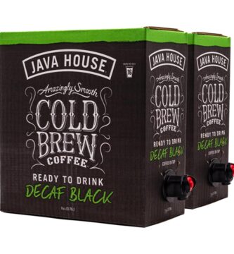 Java House Cold Brew Coffee on Tap (Pack of 2) – Premium 100% Arabica Decaf – Smooth Decaf with Chocolate & Caramel Notes – 1 Gallon Box (16 Servings) – Ready to Drink, No Caffeine, No Brewing Required, Fridge-Friendly