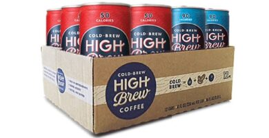 High Brew Coffee, Cold Brew, Double Espresso/Mexican Vanilla, Red & Blue Variety Pack, 8 Fl Oz Can (Pack of 12)