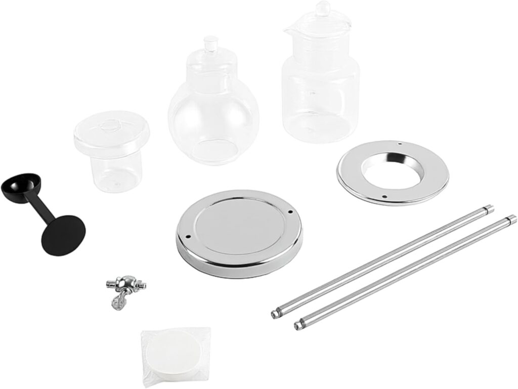 Nispira Luxury Ice Cold Brew Dripper Coffee Maker in Stainless Steel and Borosilicate Glass, 1000 ml Silver Nispira Luxury Ice Cold Brew Dripper Coffee Maker in Stainless Steel and Borosilicate Glass, 1000 ml Silver