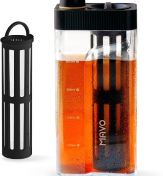 MAVO Cold Brew Coffee Maker, 27oz Iced Coffee Maker and Tea Brewer, Fine Mesh Filter, Leak-Proof Seal, Removable Design for Easy Cleaning, Durable Tritan Material, Space Saving – Home and Camping MAVO Cold Brew Coffee Maker, 27oz Iced Coffee Maker and Tea Brewer, Fine Mesh Filter, Leak-Proof Seal, Removable Design for Easy Cleaning, Durable Tritan Material, Space Saving – Home and Camping