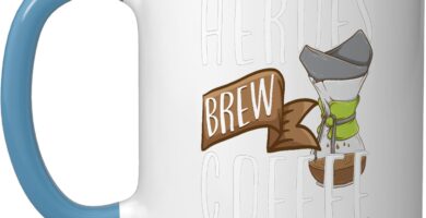 Heroes Brew Coffee Not Wear Capes Coffee Lover Café Barista Ceramic Mug, Blue/White