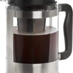 Primula Kedzie Deluxe Cold Brew Iced Coffee Maker Comfort Grip Handle, Durable Glass Carafe, Removable Mesh Filter, 6 Cup, Brushed Stainless Steel