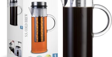 Deluxe Cold Brew Coffee Maker with Removable Stainless Steel Filter (Stainless Steel 44oz/1300ml/1.4QT)