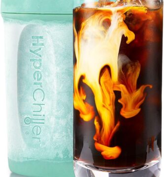 HyperChiller HC1 Patented Iced Coffee/Beverage Cooler, NEW, IMPROVED,STRONGER AND MORE DURABLE! Ready in One Minute, Reusable for Iced Tea, Wine, Spirits, Alcohol, Juice, 12.5 Oz, Mint