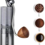 M1 Manual Coffee Grinder – 7 Star Stainless Steel Conical Burr, 60 Clicks External Adjustment, 30g Capacity : Portable Burr Grinder for Espresso, French Press, Turkish, Cold Brew