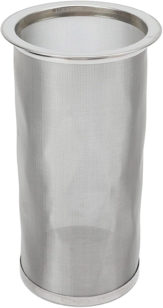 Coffee Filter Cold Brew Coffee Filter Mason Jar Coffee Maker, 304 Stainless Steel Wide Mouth Mesh Cylindrical Filter with White Gasket for Tea Coffee, 5.9in Reusable Coffee