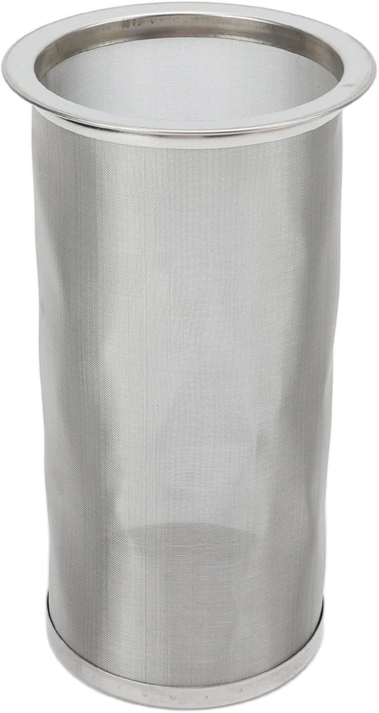 Coffee Filter Cold Brew Coffee Filter Mason Jar Coffee Maker, 304 Stainless Steel Wide Mouth Mesh Cylindrical Filter with White Gasket for Tea Coffee, 5.9in Reusable Coffee