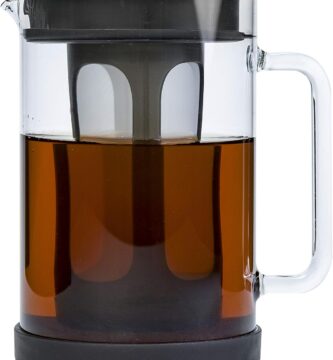Primula Pace Cold Brew Iced Coffee Maker with Durable Glass Pitcher and Airtight Lid, Dishwasher Safe, Perfect 6 Cup Size, 1.6 Qt, Black