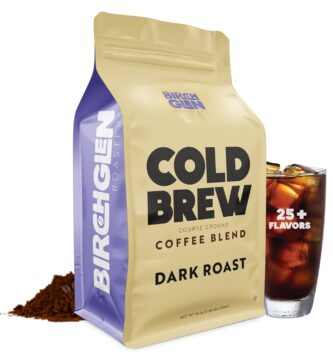 1 lb Dark Roast Cold Brew Coffee Blend, Coarse Ground Colombian – Birch Glen Roasters – 16 oz Resealable Bag