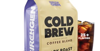 1 lb Dark Roast Cold Brew Coffee Blend, Coarse Ground Colombian – Birch Glen Roasters – 16 oz Resealable Bag