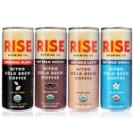 RISE Brewing Co. Nitro Cold Brew Coffee, Organic, Non-GMO, Clean Energy & Low Acidity, 3x Original Black, Oat Milk Latte, Oat Milk Mocha & Oat Milk Vanilla, 7 Fl. oz. Cans (12 pack)