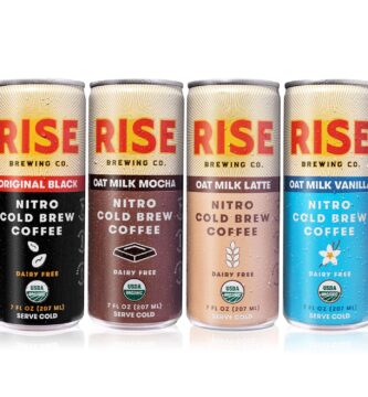 RISE Brewing Co. Nitro Cold Brew Coffee, Organic, Non-GMO, Clean Energy & Low Acidity, 3x Original Black, Oat Milk Latte, Oat Milk Mocha & Oat Milk Vanilla, 7 Fl. oz. Cans (12 pack)