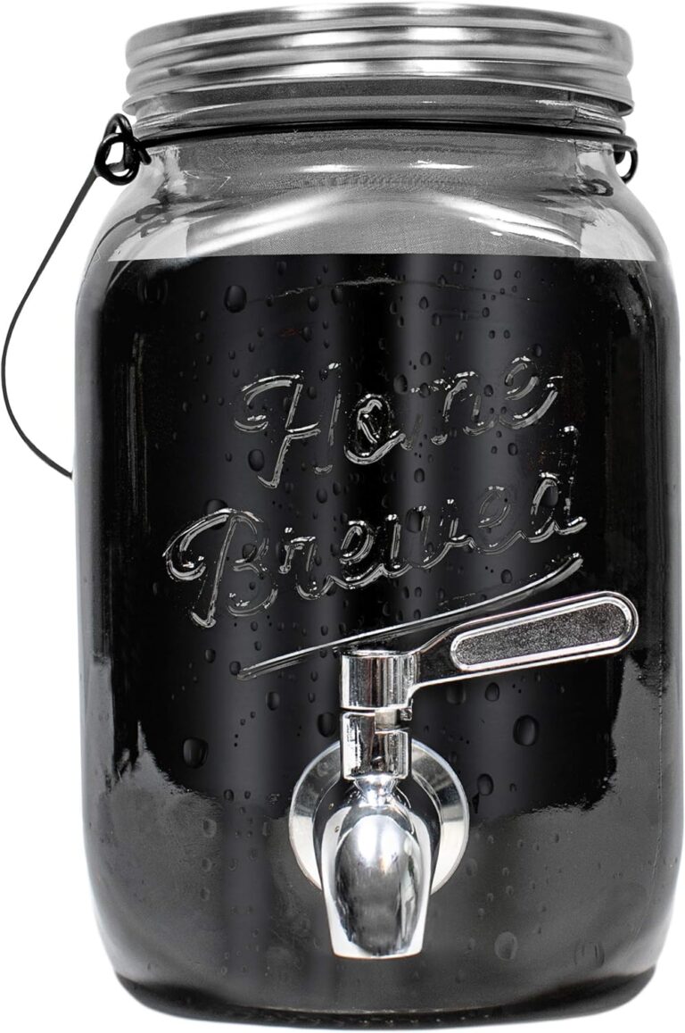 Willow & Everett Cold Brew Coffee & Iced-Tea Maker Pitcher, 2 L Glass Dispenser w/Metal Spigot & Mesh Filter Iced Coffee & Sun Tea Brewing System