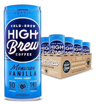 High Brew Coffee, Cold Brew Coffee, Mexican Vanilla, 8 FL Oz, Ready-To-Drink (Pack of 12)
