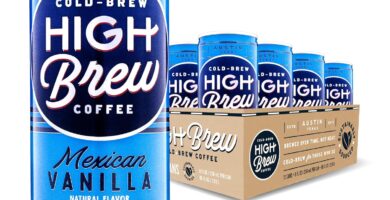 High Brew Coffee, Cold Brew Coffee, Mexican Vanilla, 8 FL Oz, Ready-To-Drink (Pack of 12)