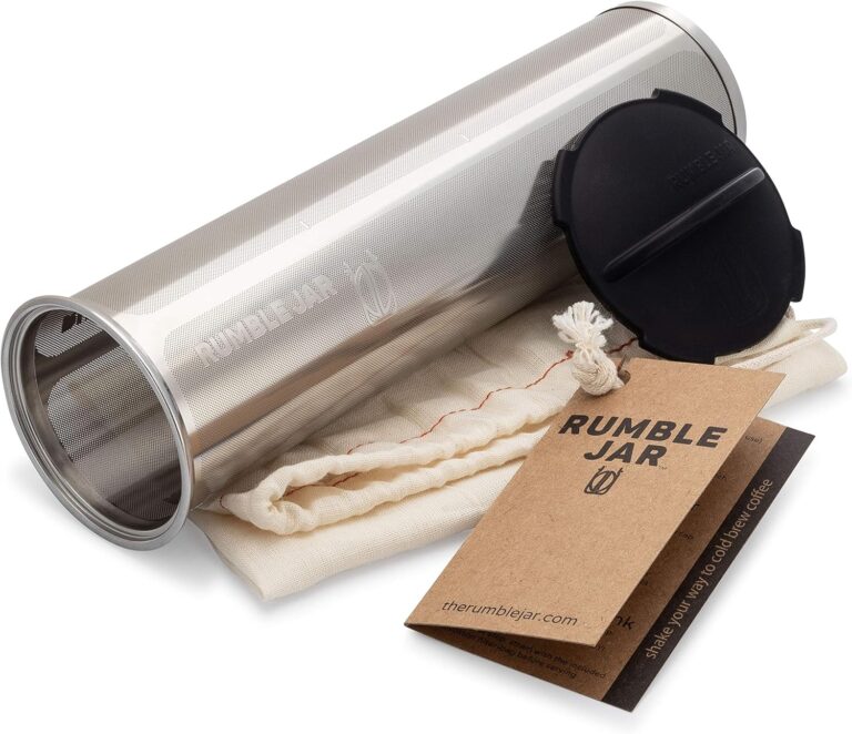 Rumble Jar – Next-Gen Cold Brew Coffee Maker for Mason Jars – 200 Micron Filter Is Ideal for Coarse Grounds & Stronger Coffee – Standalone Filter (Mason Jar not included)