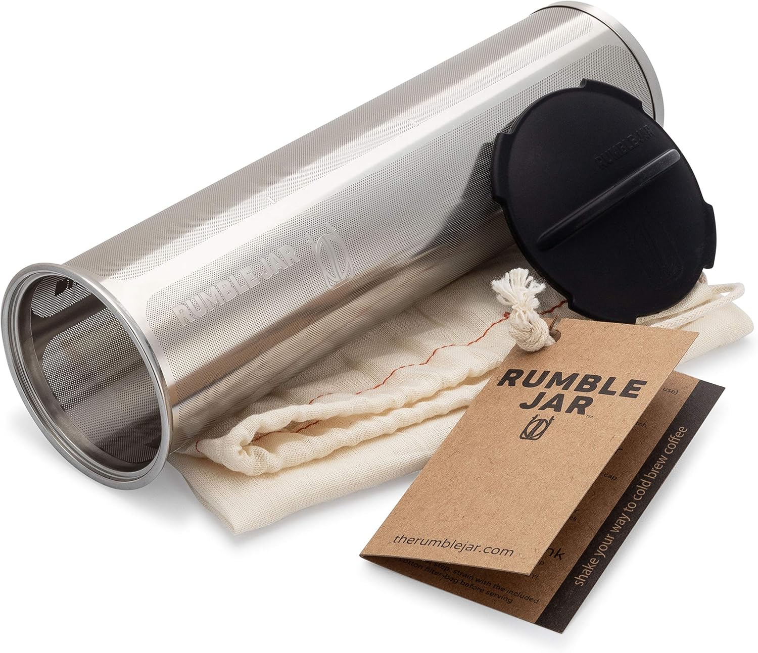 Rumble Jar – Next-Gen Cold Brew Coffee Maker for Mason Jars – 200 Micron Filter Is Ideal for Coarse Grounds & Stronger Coffee – Standalone Filter (Mason Jar not included)