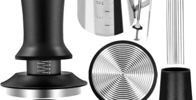 22 PCS Coffee Tamper Set, Espresso Accessories Tampers kit Barista Tools with 51mm Espresso Tamper, WDT Tool, Frothing Pitcher, Coffee Stirrer, Latte Art Pen, Tamper Mat, 16 Coffee Stencils 22 PCS Coffee Tamper Set, Espresso Accessories Tampers kit Barista Tools with 51mm Espresso Tamper, WDT Tool, Frothing Pitcher, Coffee Stirrer, Latte Art Pen, Tamper Mat, 16 Coffee Stencils