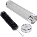Beer Brewing Dry Hopper Filter Akamino 300 Micron Mesh Stainless Steel Hop Filter Strainer with Nylon Bristles for Home Beer Brewing Home Coffee
