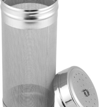 Beer Hop Filter, Brewing Dry Basket Hopper Strainer Tea Kettle Hops Filter Homebrew Hops Stainless Steel 300 Micron Mesh Kegs Homemade Brew Cartridge Home Coffee Bar Accessories
