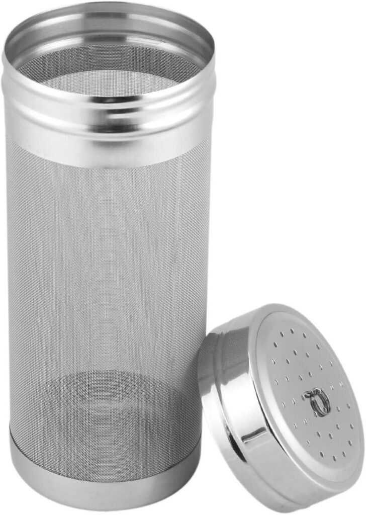 Beer Hop Filter, Brewing Dry Basket Hopper Strainer Tea Kettle Hops Filter Homebrew Hops Stainless Steel 300 Micron Mesh Kegs Homemade Brew Cartridge Home Coffee Bar Accessories