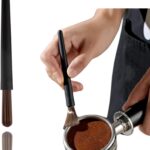 Generic Coffee Brush Professional Coffee Grinder Brush ABS Handle with Nylon Bristles Espresso Grounds Cleaning Brush for Baristas Kitchen Tool for Coffee Beans Home Essential Portafilter Brush Black