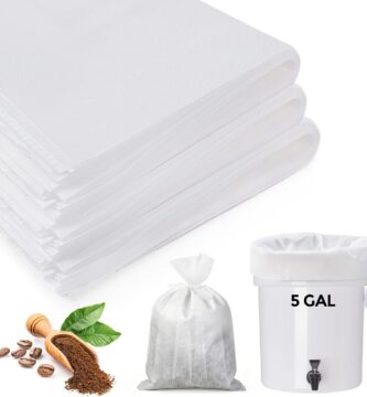 Hogurity 60PCS Commercial Cold Brew Coffee Bags with Drawstring, 20″ X 20″ Disposable Coffee Filters for 5 Gallon Buckets and Commercial Model Cold Brew Coffee Makers