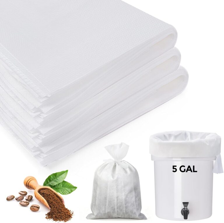 Hogurity 60PCS Commercial Cold Brew Coffee Bags with Drawstring, 20″ X 20″ Disposable Coffee Filters for 5 Gallon Buckets and Commercial Model Cold Brew Coffee Makers