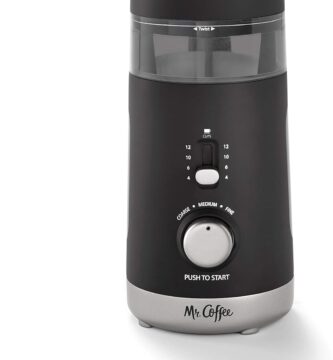 Mr. Coffee Automatic Coffee Grinder with 5 Presets, 12 Cup Capacity, Black – Ideal for Home Use and Espresso Lovers