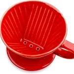 NBYHZLS Handmade Pour Over Ceramic Coffee Dripper – Authentic Brewing Experience for Camping, Office, and Home (Red)