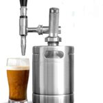 NutriChef Nitro Cold Brew Coffee Maker – Home Brew Coffee Keg, Nitrogen Coffee Machine Dispenser System w/ Pressure Relieving Valve Kit & Stout Creamer Faucet, Stainless steel – NutriChef NCNTROCB10