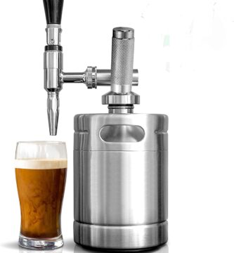 NutriChef Nitro Cold Brew Coffee Maker – Home Brew Coffee Keg, Nitrogen Coffee Machine Dispenser System w/ Pressure Relieving Valve Kit & Stout Creamer Faucet, Stainless steel – NutriChef NCNTROCB10