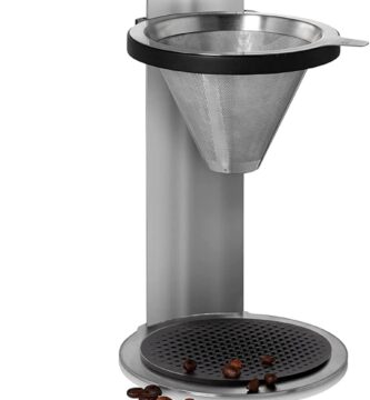 AdHoc Mr. Brew Pour-Over Coffee Maker – Double-Walled Stainless Steel Filter for Full Coffee Flavor – Coffee Accessory for Pour-Over Coffee – Magnetic Holder for Paper Coffee Filters