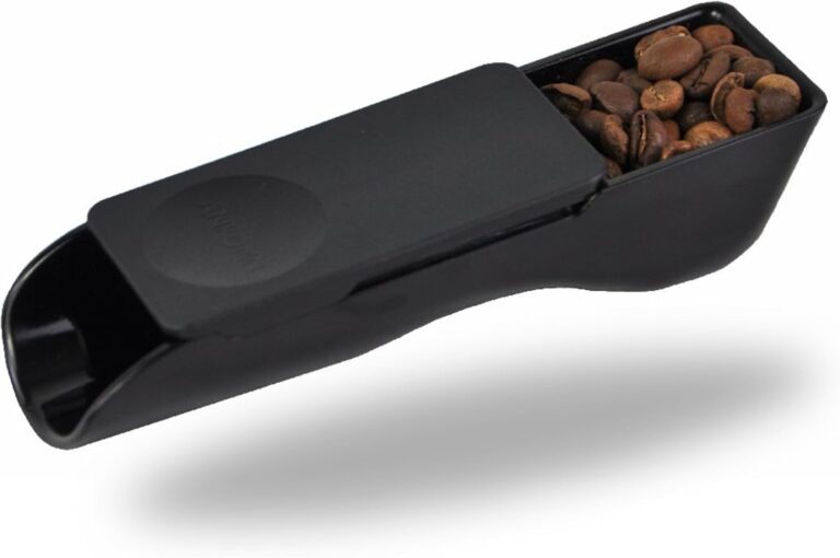 Ankomn 2-in-1 Brew Coffee Measuring Scoop With Built-In Leveling Plate, Quickly Measure 2 Tablespoons or 10 Grams of Ground Coffee or Coffee Beans Without A Digital Scale Needed (2TBSP, Black)