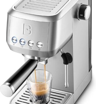 CASABREWS 3700 Essential Espresso Machine 20 Bar, Stainless Steel Cappuccino & Latte Machine with Steam Frother for Home, 43.9oz Water Tank, Coffee Gift for Women & Men, Silver